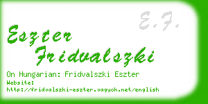 eszter fridvalszki business card